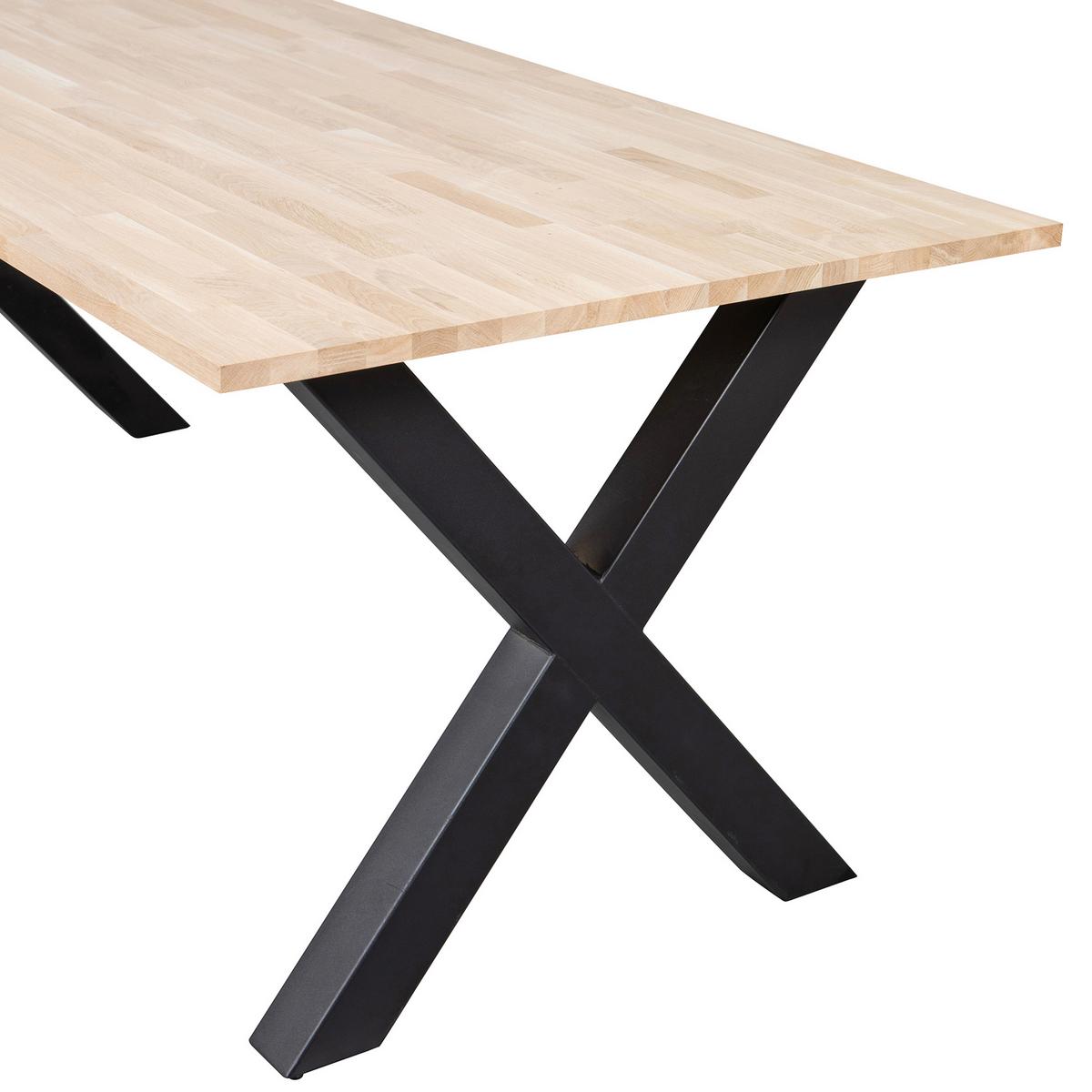 Esstisch Tablo Eichefarben L: 200 cm - Eichefarben/Schwarz, Design, Holz/Metall (200/90/75cm) - Livetastic