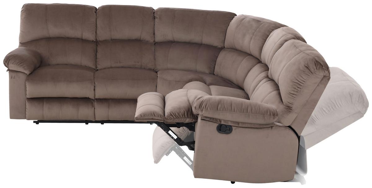 NAROŻNIK LINCOLN - czarny/brązowy, Konventionell, tworzywo sztuczne/tkanina (253/100/253cm) - P & B