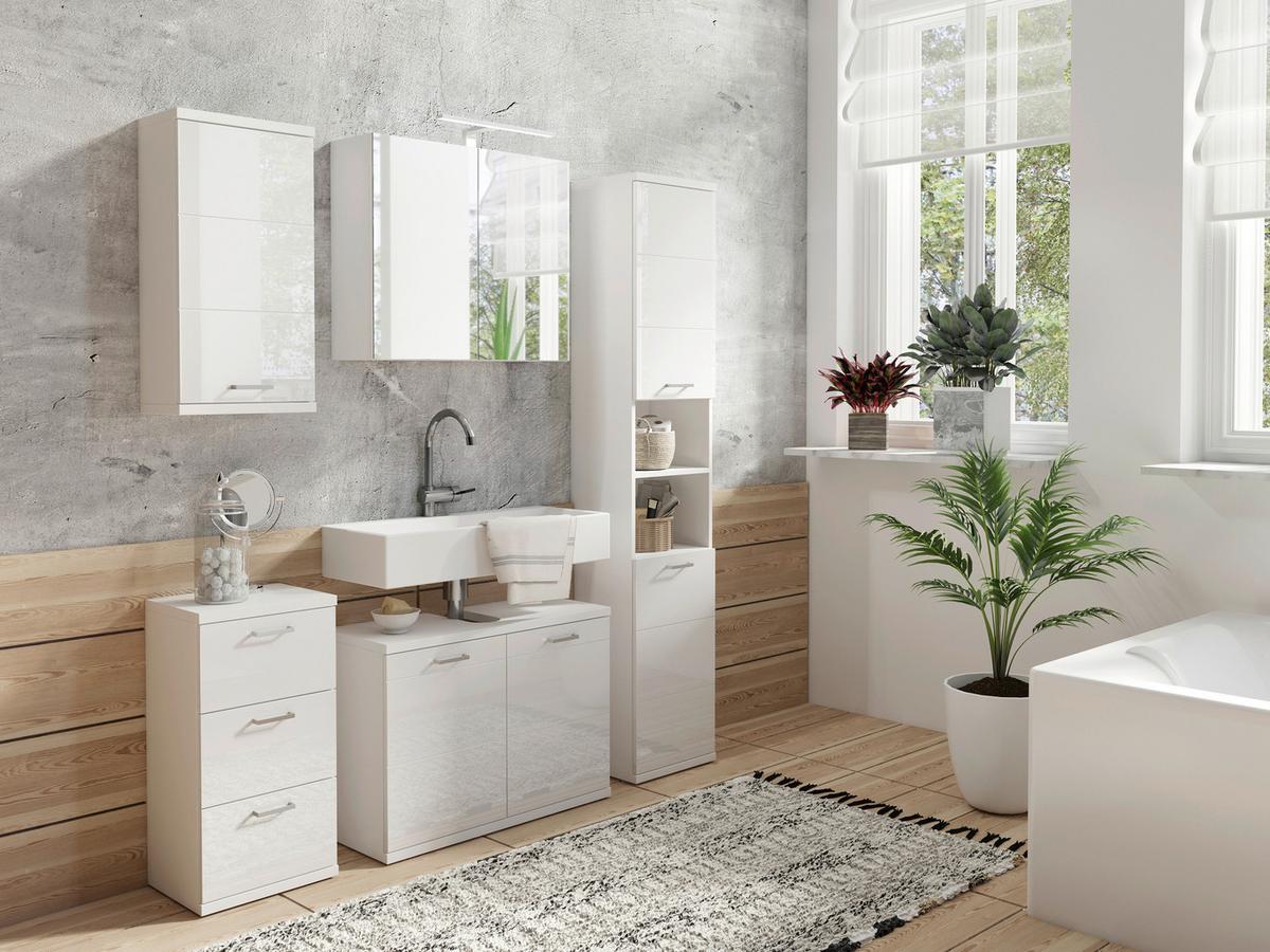 Spiegelschrank Spree, Weiß - MODERN, Glas/Holzwerkstoff (70/60/20cm) - MID.YOU