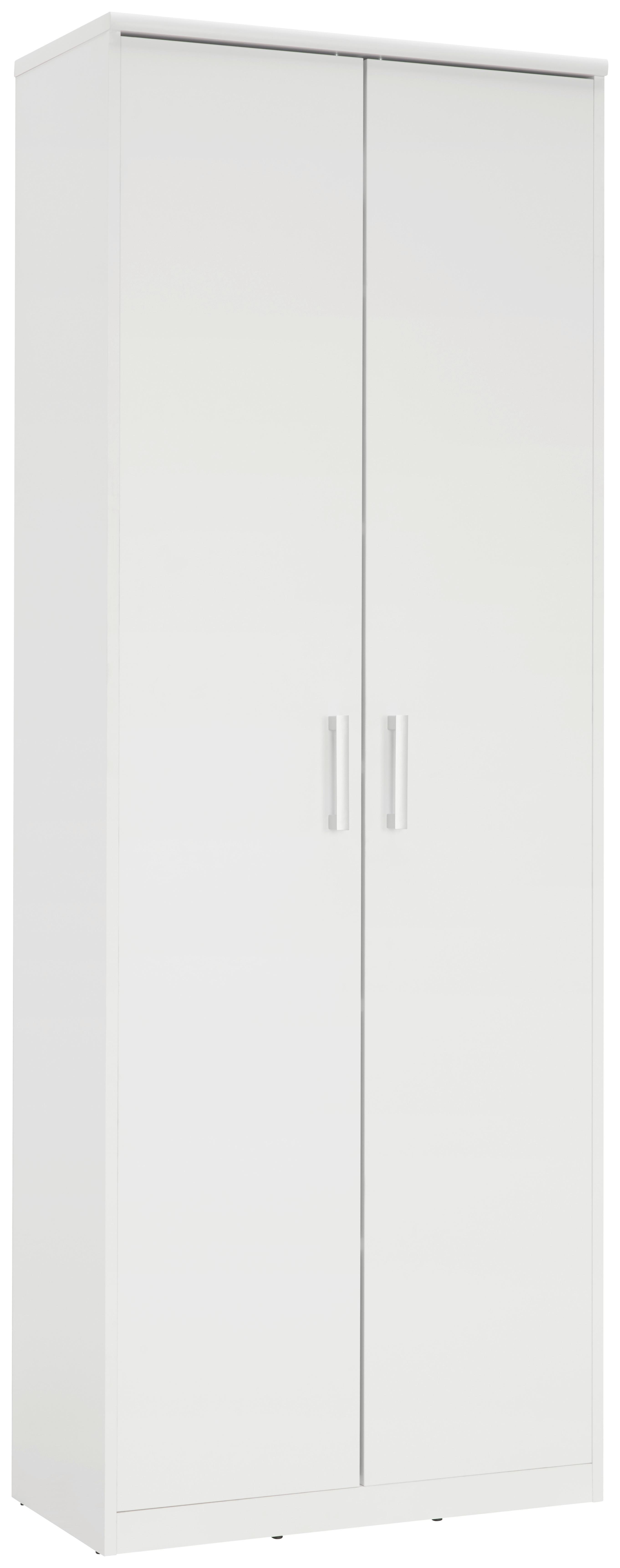 SZAFKA UNIWERSALNA EASY - kolor srebrny/biały, Basics, materiał drewnopochodny/tworzywo sztuczne (72/194/36cm) - Xora