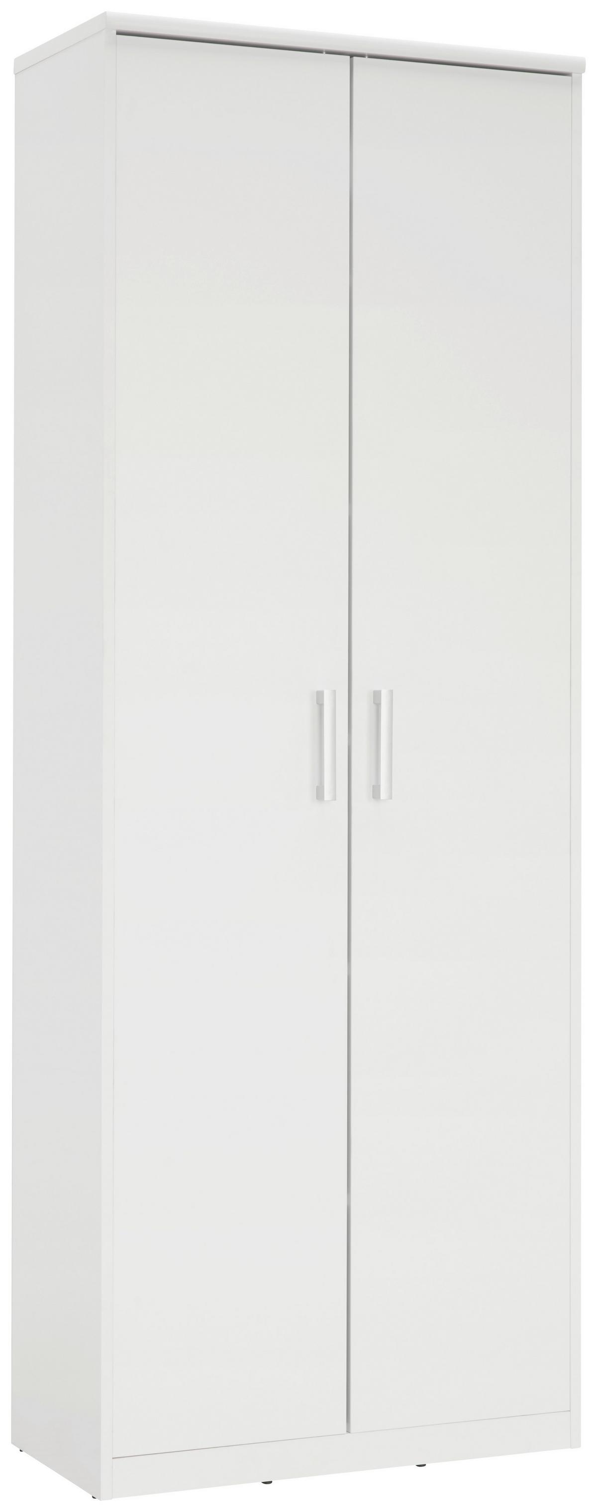 SZAFKA UNIWERSALNA EASY - kolor srebrny/biały, Basics, materiał drewnopochodny/tworzywo sztuczne (72/194/36cm) - Xora