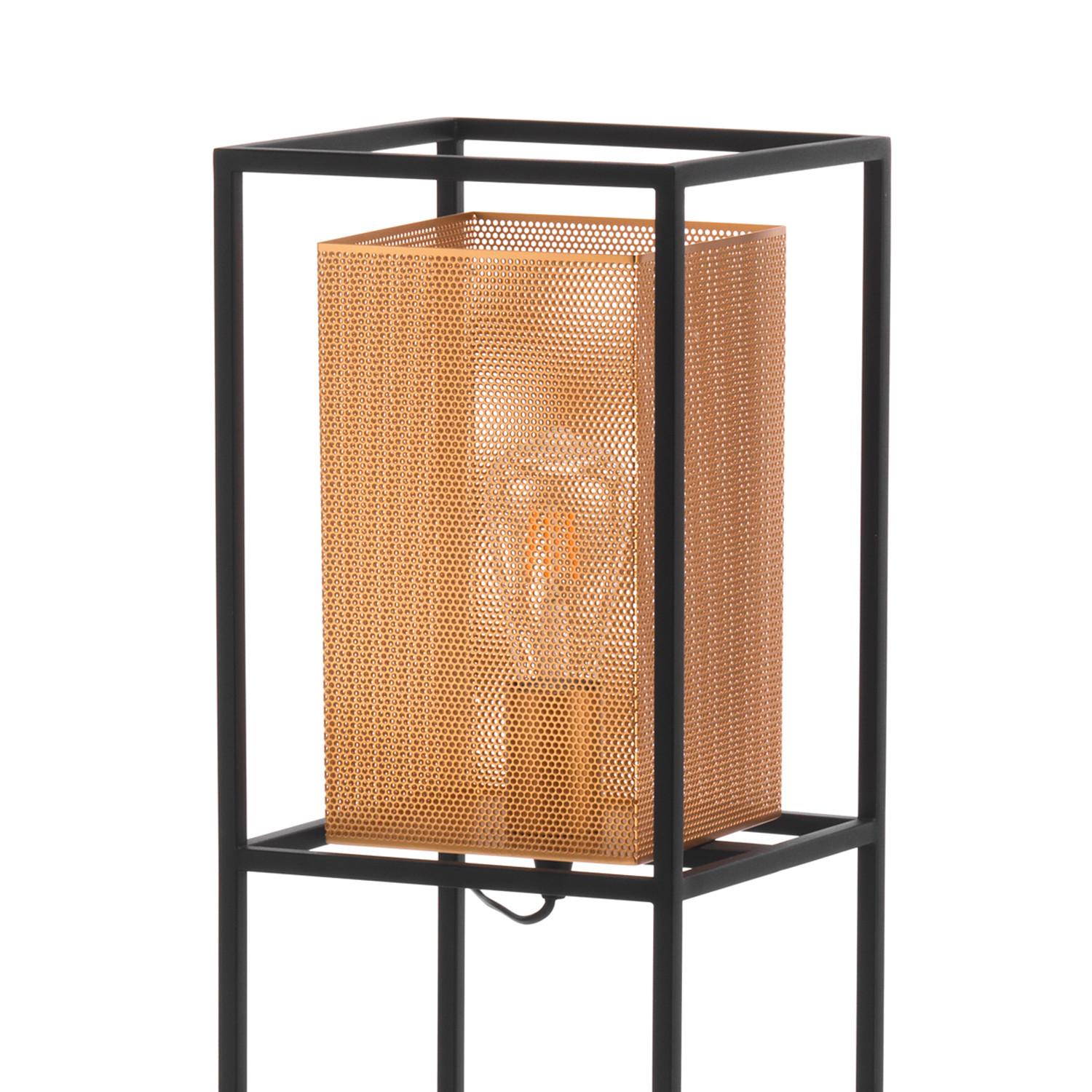 Stehleuchte Malik Schwarz/Gold max. 22 Watt - Goldfarben/Schwarz, Design, Metall (22/22/123cm)