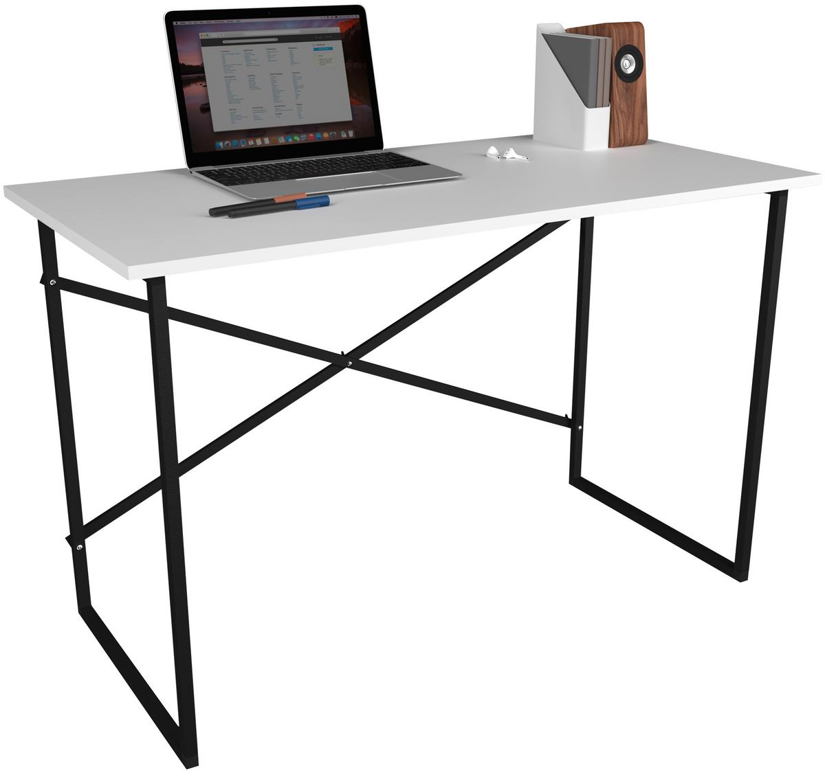 SCHREIBTISCH INSASI - Anthrazit/Schwarz, Design, Holzwerkstoff/Metall (90/75/50cm) - MID.YOU