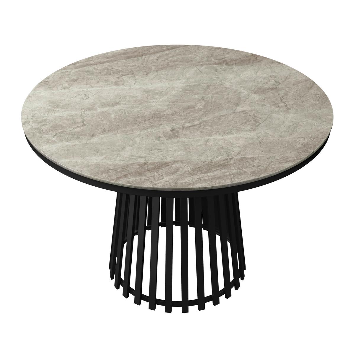 MASĂ PELA - negru/gri, Modern, metal/piatră (110/75cm) - Bessagi Home