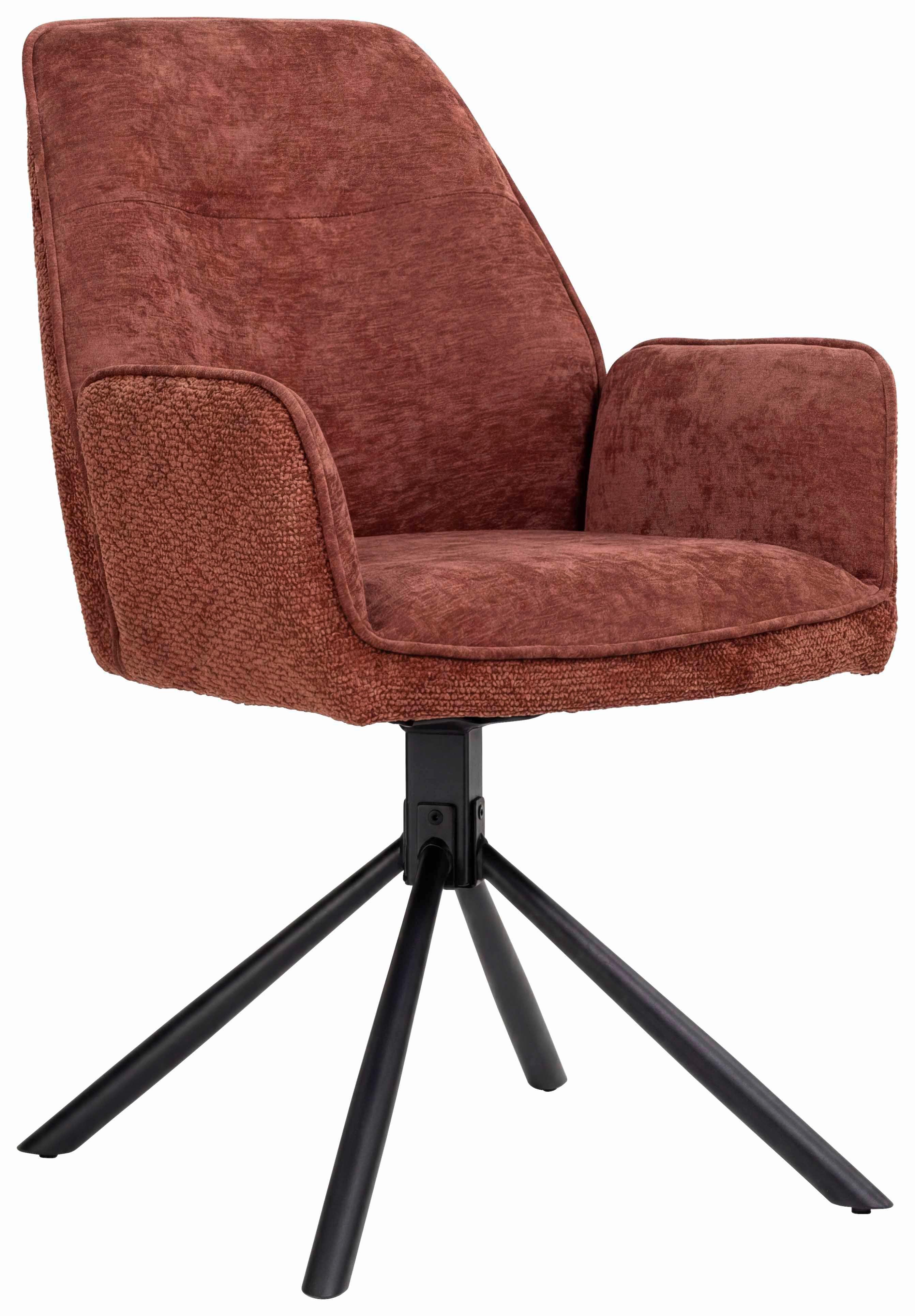STOL MED ARMSTÖD QUEENS - vinröd/svart, Design, metall/textil (60/89/64cm) - Mömax