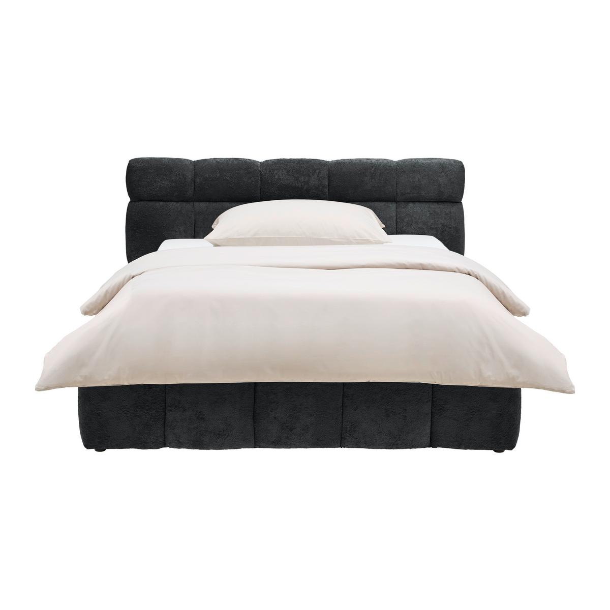 Polsterbett Monte Schwarz Ca. 140x200cm - Schwarz, Konventionell, Kunststoff/Textil (140/200cm) - Based