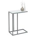 Beistelltisch in Weiß/Dunkelgrau - Dunkelgrau/Weiß, MODERN, Glas/Metall (46/61/26cm) - MÖMAX modern living