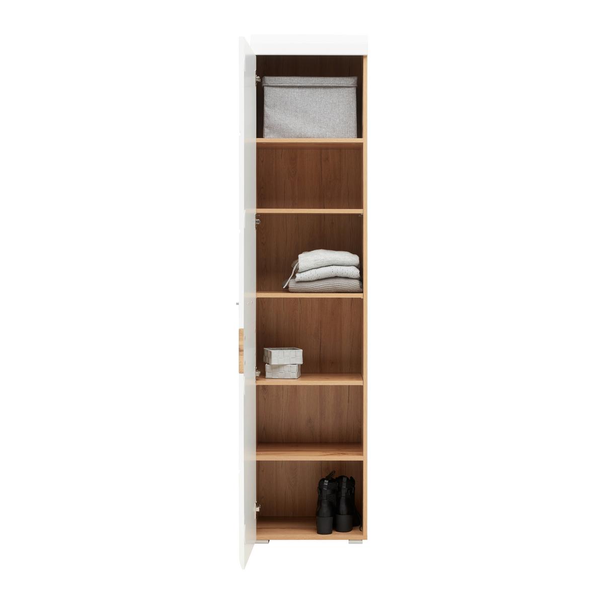 Garderobenschrank in Weiss/Eichefarben - Weiss/Eichefarben, Konventionell, Holzwerkstoff (46/200/40cm) - Mömax