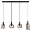 Hängeleuchte Garri max. 40 Watt - Schwarz, Design, Glas/Metall (107/16/120cm) - Globo