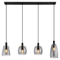 Hängeleuchte Garri max. 40 Watt - Schwarz, Design, Glas/Metall (107/16/120cm) - Globo