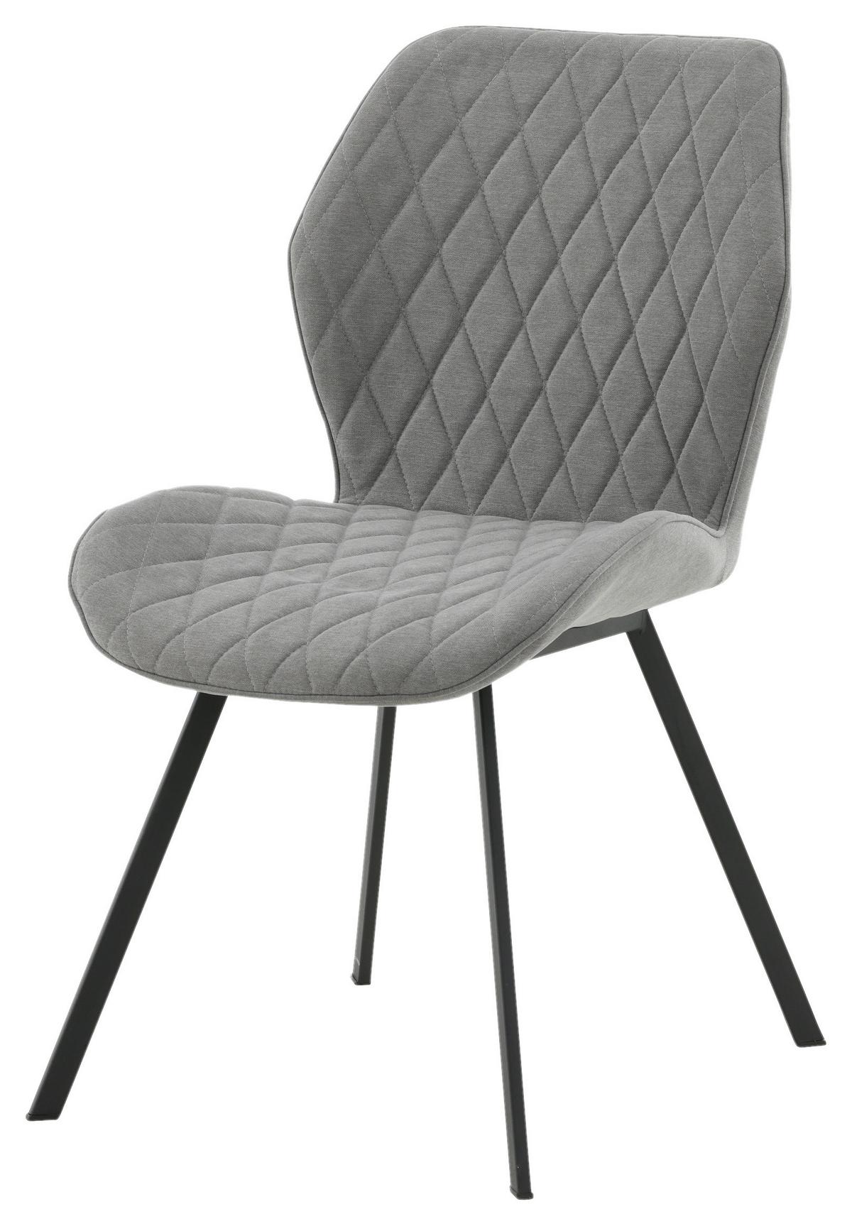 STUHL-SET GEMMA - Schwarz/Grau, Design, Textil/Metall (50/90/63cm) - Livetastic