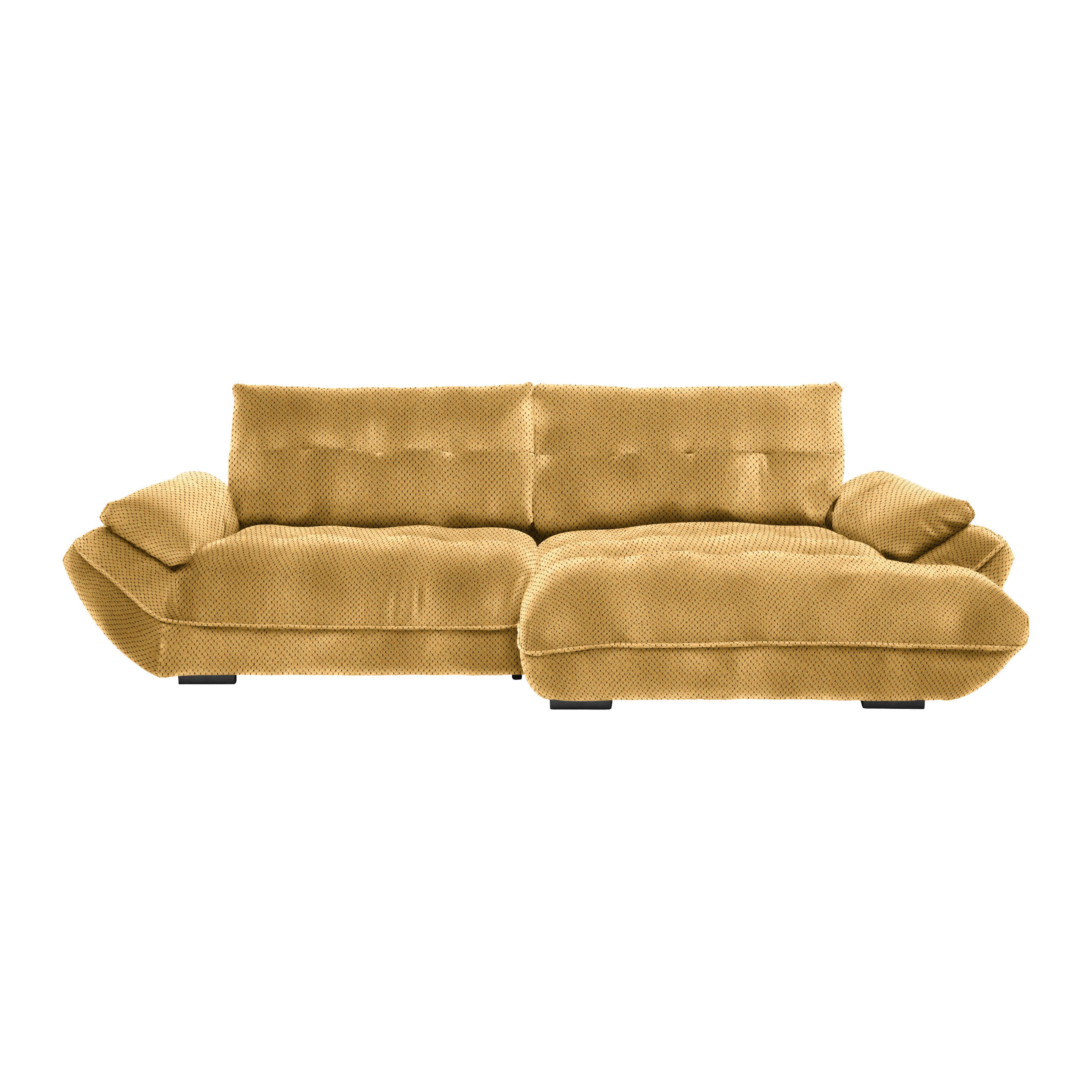Wohnlandschaft Vivo Senfgelb - Senfgelb/Schwarz, MODERN, Kunststoff/Textil (317/63/179cm) - Premium Living