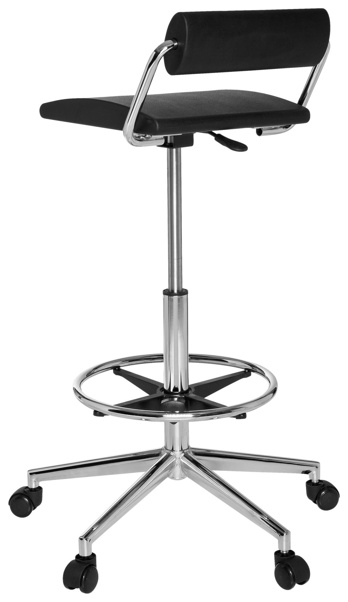 Bürohocker Top Work 28 Schwarz - Schwarz, MODERN, Kunststoff/Metall (62/80/62cm) - MID.YOU