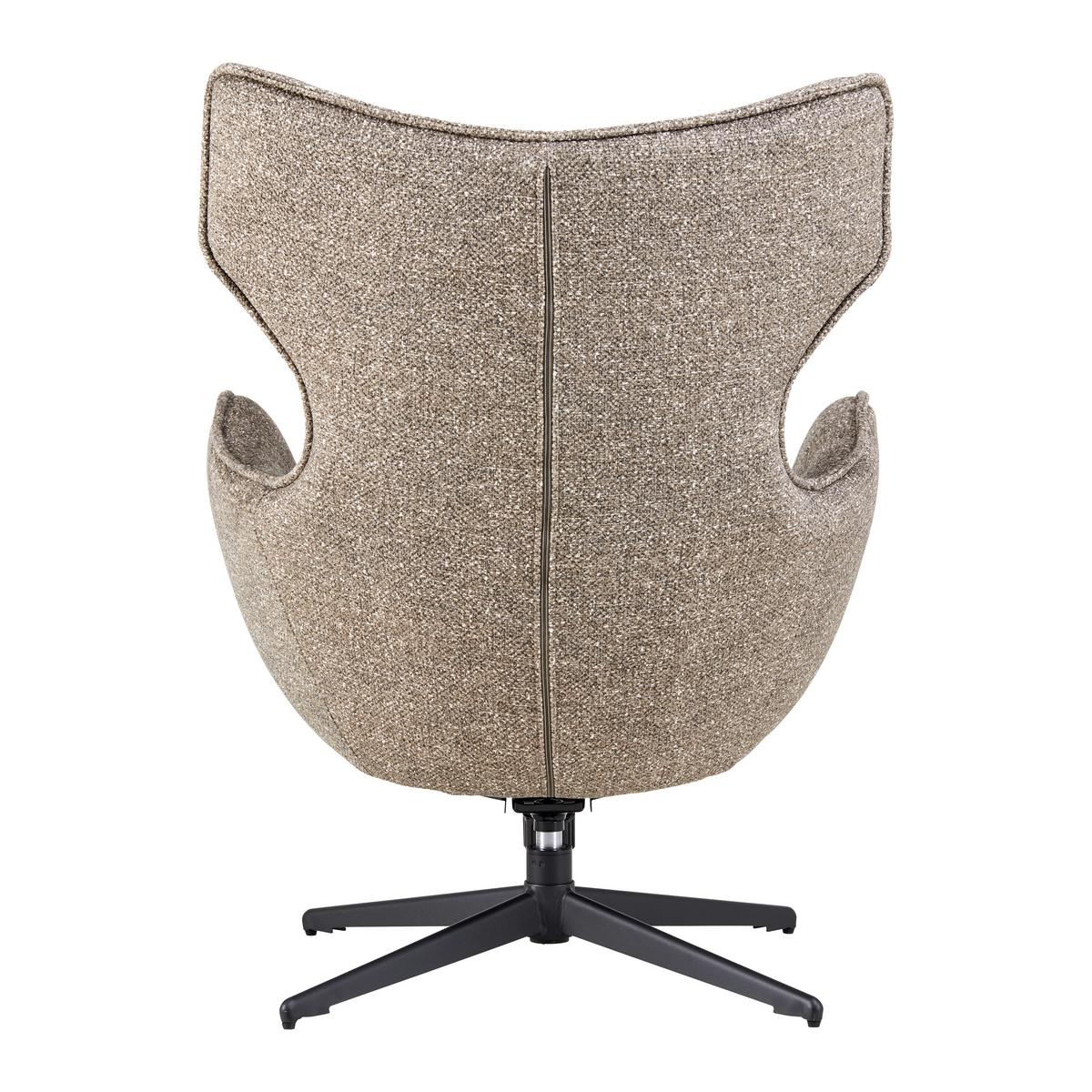 Sessel Flavio Graubraun - Graubraun/Schwarz, MODERN, Textil/Metall (74/98/83cm) - Mömax