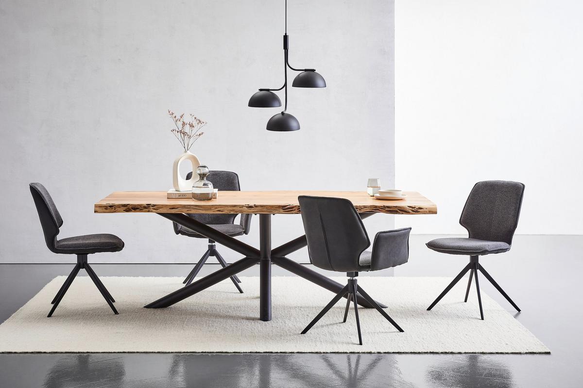 KRZESŁO ATLANTIS - ciemnoszary/czarny, Design, metal/tkanina (49/86,5/63cm) - Novel