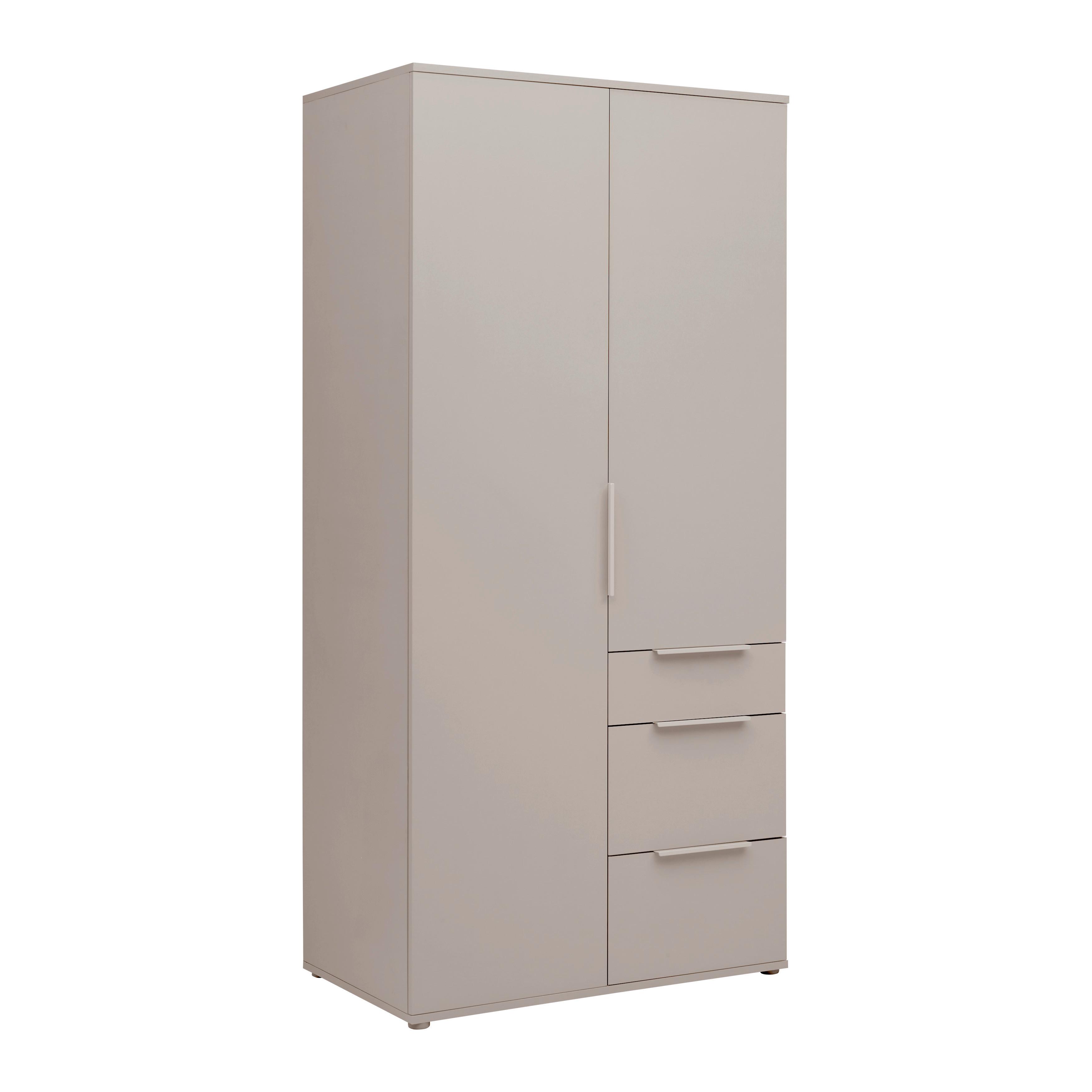 GARDEROB MED GÅNGJÄRNSDÖRRAR DUNE 4 -EXKLUSIV- - kashmir, Modern, metall/trämaterial (90/197/55cm) - Mömax
