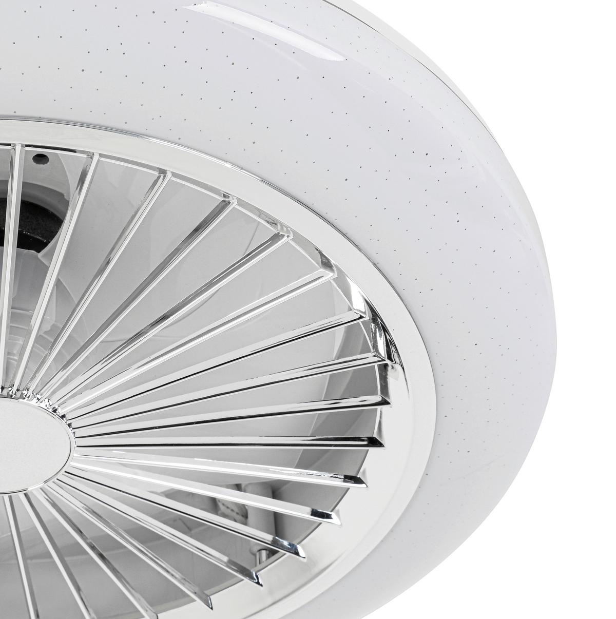 Deckenventilator Tuio Weiß/Chromfarben max. 0,07 W - Chromfarben/Weiß, MODERN, Kunststoff (45/16cm) - Mömax