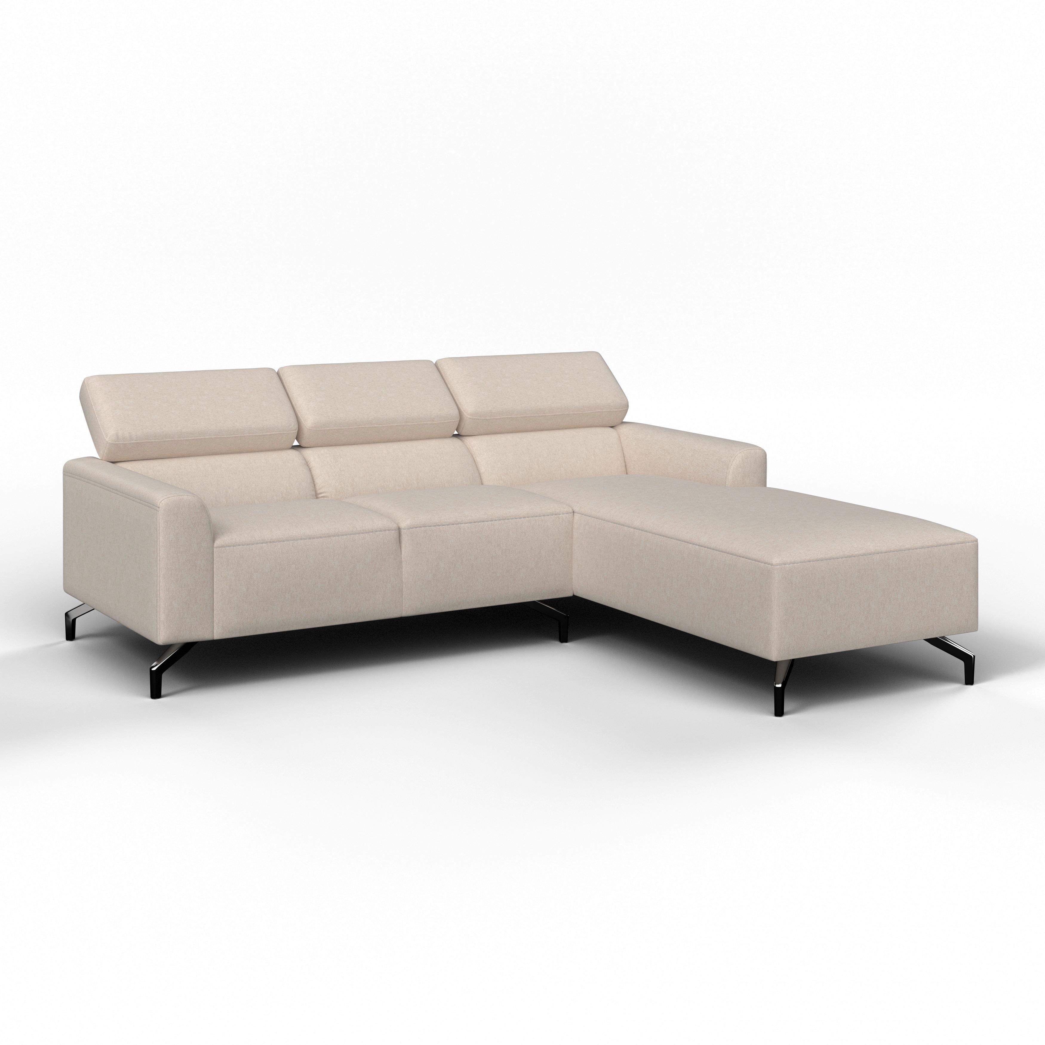 HÖRNSOFFA FIBU - beige/silver, Modern, metall/trä (211/146cm) - Bessagi Home