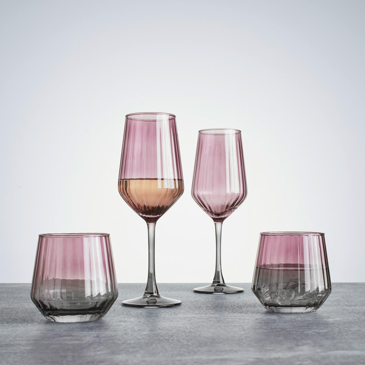 Weinglas Betty Lila/Blaugrau ca. 380ml - Lila/Blaugrau, Modern, Glas (6,2/23,2cm) - Mömax