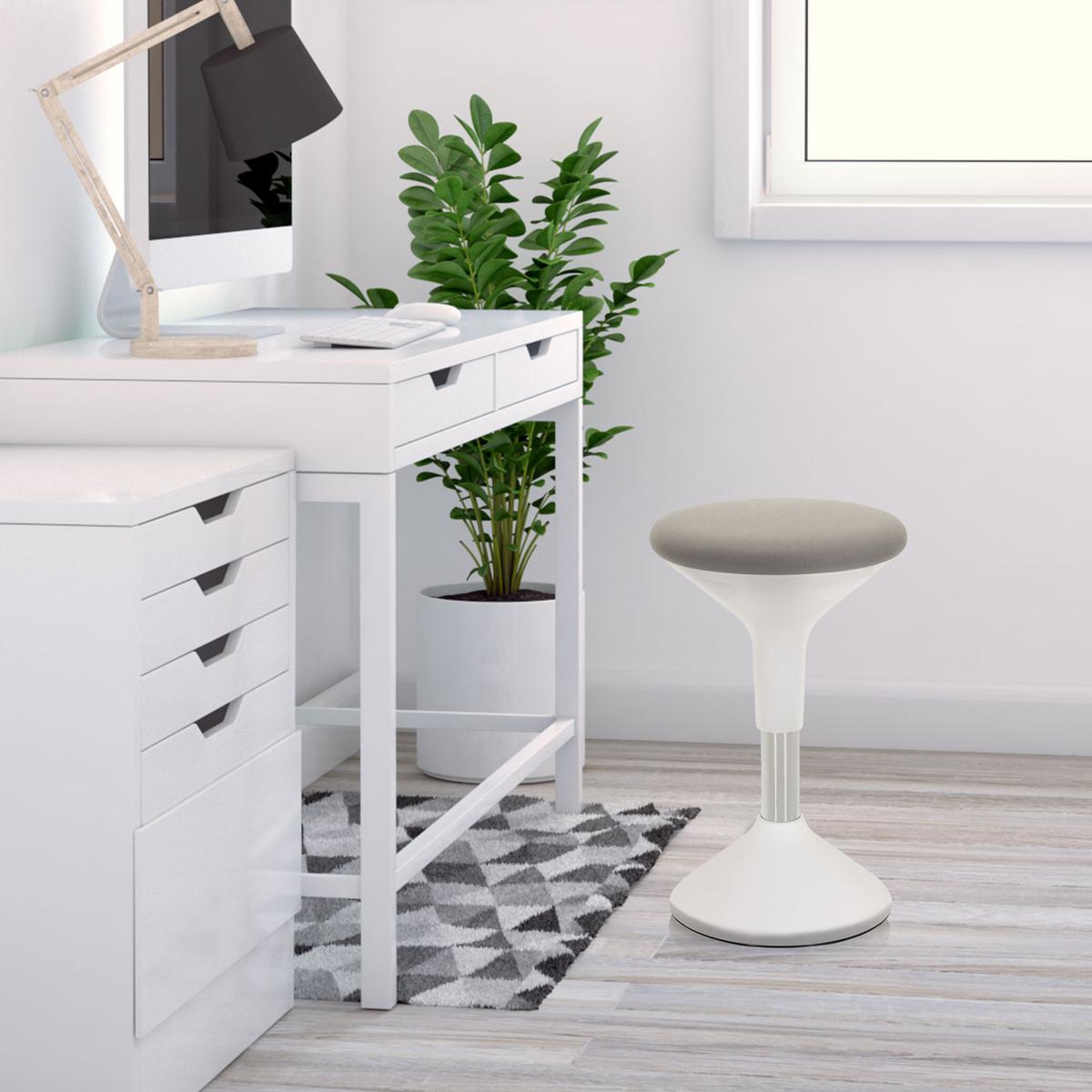 Pisarniški Stolček Balance Sit Ii W, Bela, Siva - siva/bela, Moderno, umetna masa/tekstil (28/43/28cm) - MID.YOU
