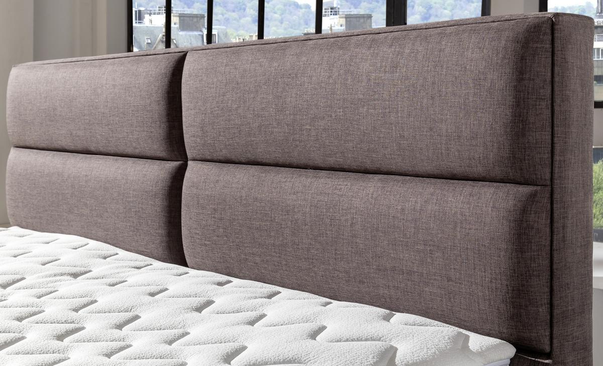 Boxspringbett Mercura in Braun ca. 180x200 cm inkl. Topper - Braun, MODERN, Holzwerkstoff/Textil (180/200cm) - MID.YOU