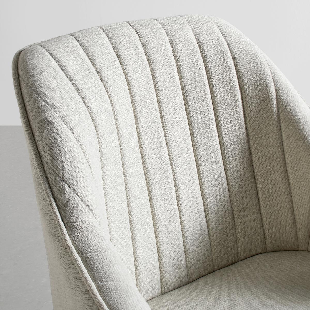 Armlehnstuhl Leonie Creme Webstoff Drehbar Gepolstert - Creme/Naturfarben, MODERN, Holz/Textil (60/84/61cm) - Bessagi Home