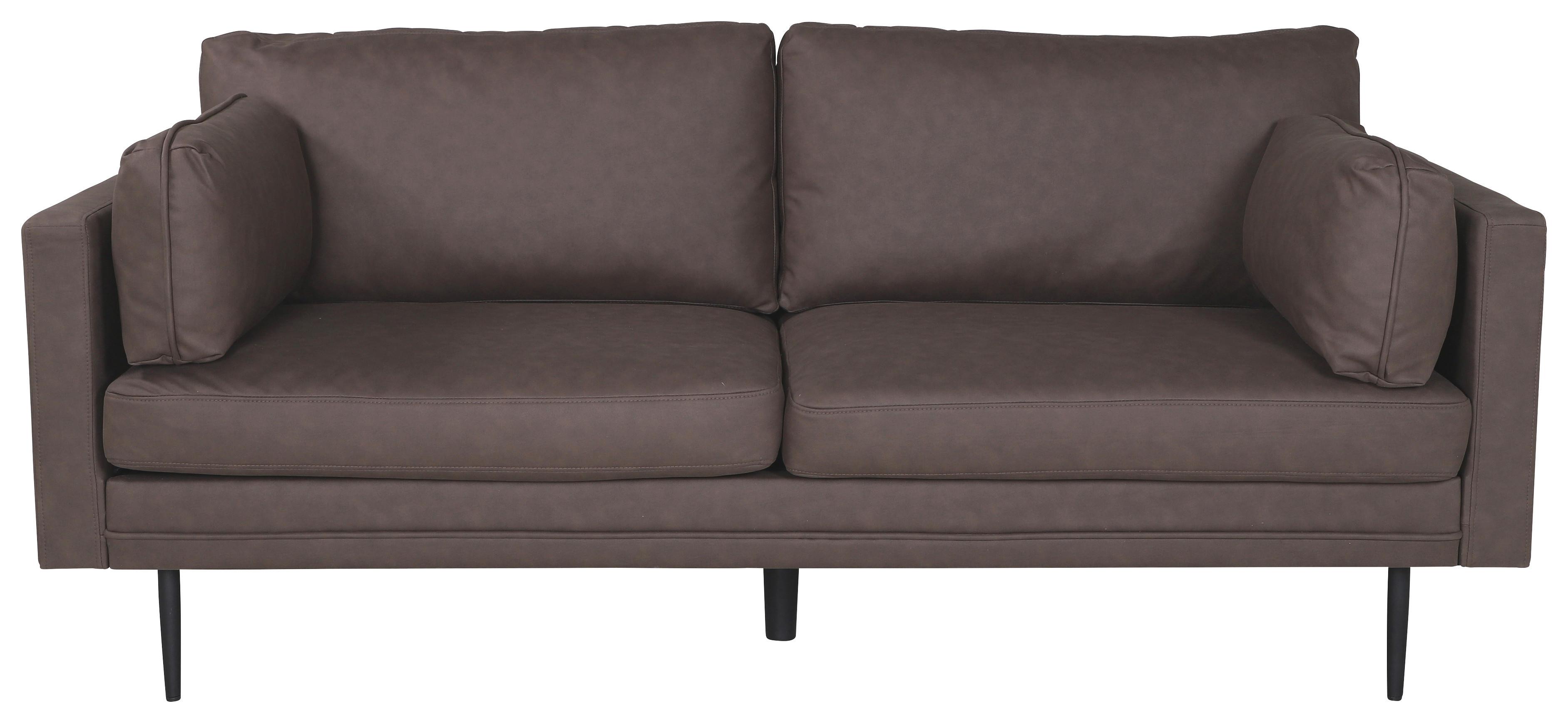 2-SITZER-SOFA BOOM - Schwarz/Braun, Design, Textil/Metall (203/84/90cm) - Livetastic