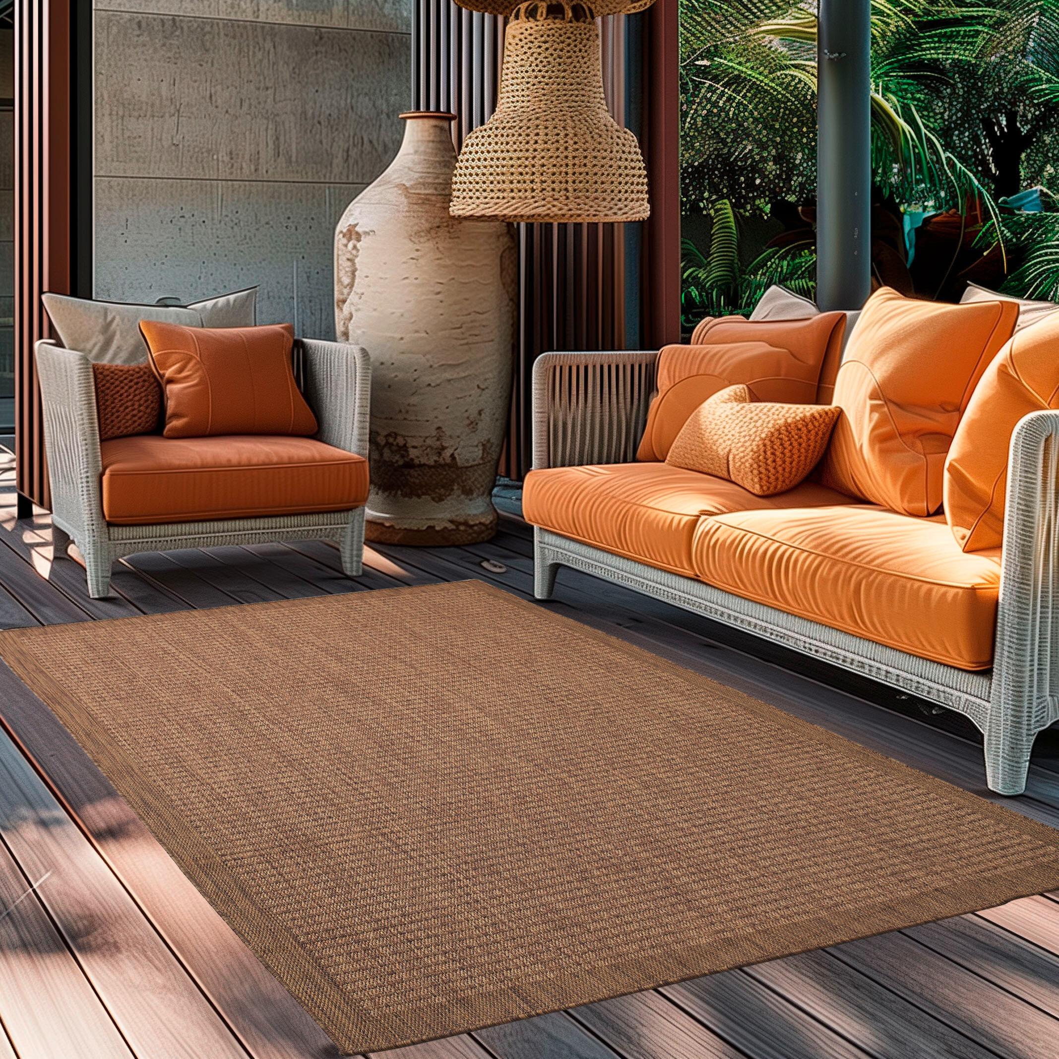 Outdoorteppich Giza Braun ca. 80x150cm - Braun, Basics, Textil (80/150cm) - Novel