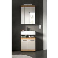 Badezimmer Scout 2-tlg. mit LED ca. 60 cm Kaschmir - Schwarz, MODERN, Glas/Holzwerkstoff (60cm) - MID.YOU