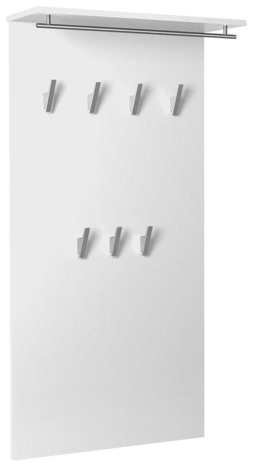 Garderobenpaneel "Danu" , weiß - Weiß, Basics, Holzwerkstoff (60/120,6/19,5cm) - MID.YOU