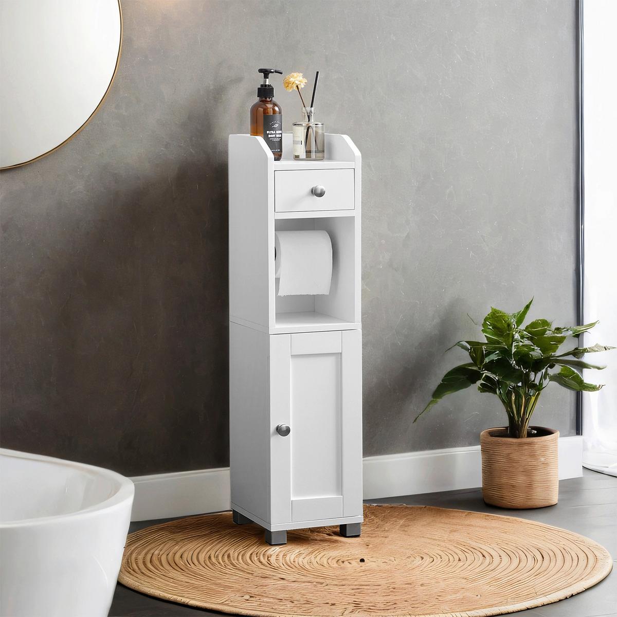 MIDISCHRANK BATHROOM CABINET - Zinkfarben/Weiß, MODERN, Holzwerkstoff/Metall (18/76,4/20cm) - MID.YOU