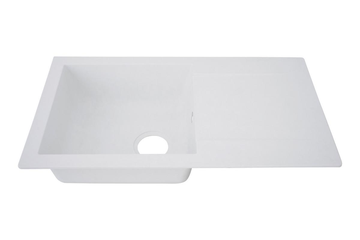 Einbauspüle Denver ca. 78x17x43,5 cm Weiß - Weiß, Trend, Glas/Kunststoff (78/17/43,5cm) - Respekta