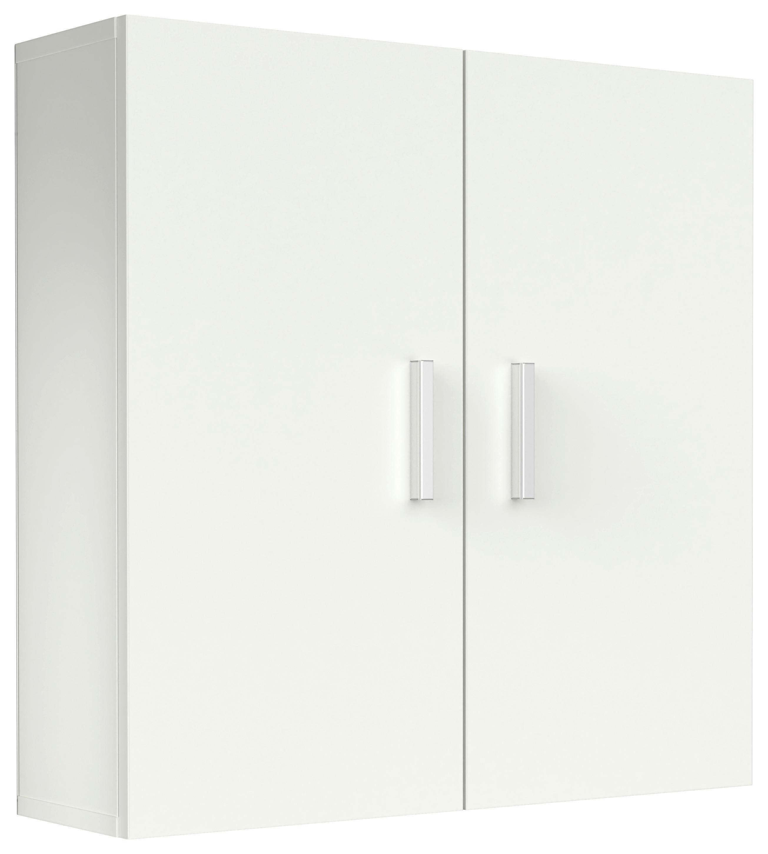 Hängeschrank Zalo ca. 60x60x18 cm Weiß - Silberfarben/Weiß, MODERN, Holzwerkstoff/Metall (60/60/18cm) - MID.YOU