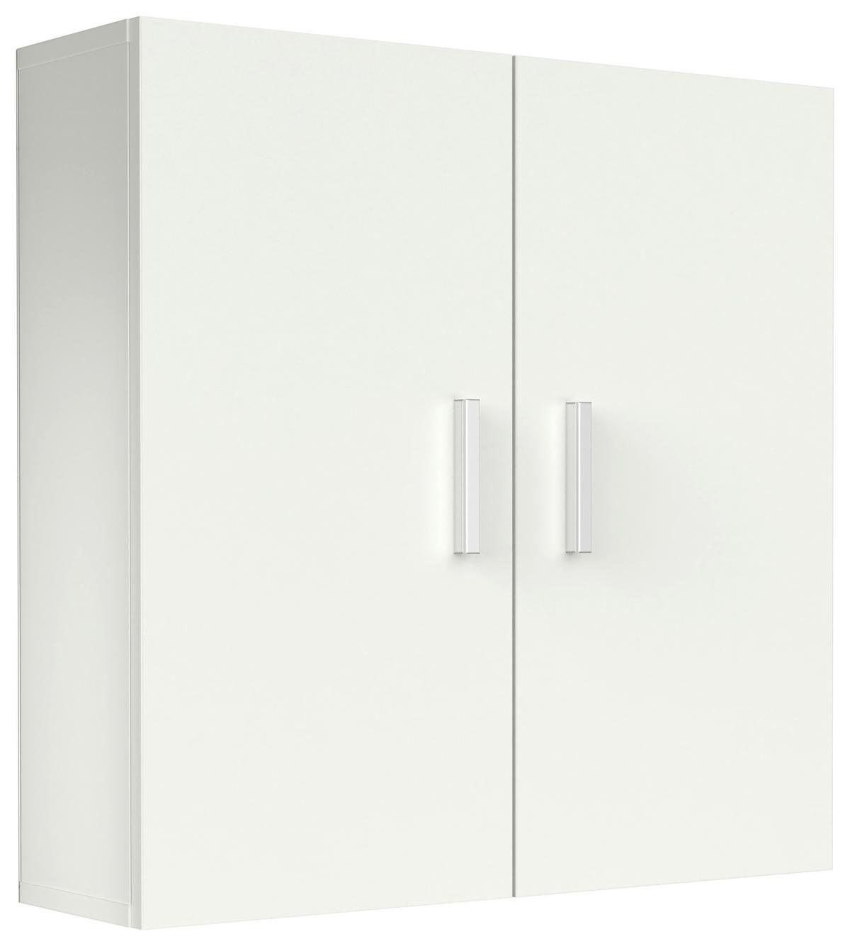 Hängeschrank Zalo ca. 60x60x18 cm Weiß - Silberfarben/Weiß, MODERN, Holzwerkstoff/Metall (60/60/18cm) - MID.YOU