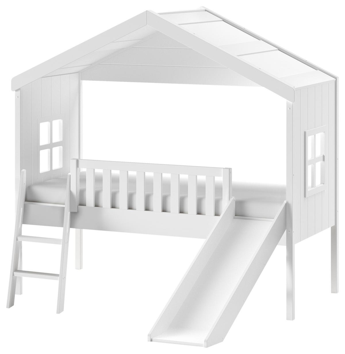 Hausbett Weiß ca. 90x200 cm - Weiß, Natur, Holz (90/200cm) - Vipack