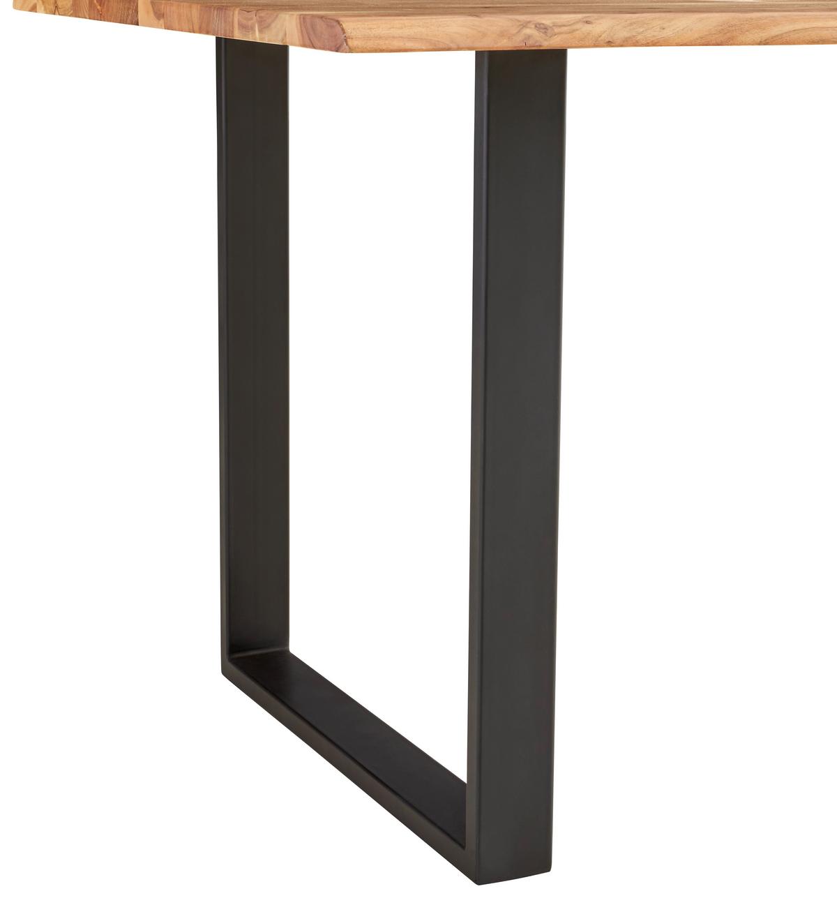 STÓŁ DO JADALNI RUNNER 2 - kolor akacjowy/czarny, Basics, metal/drewno (120/80/76cm) - MID.YOU