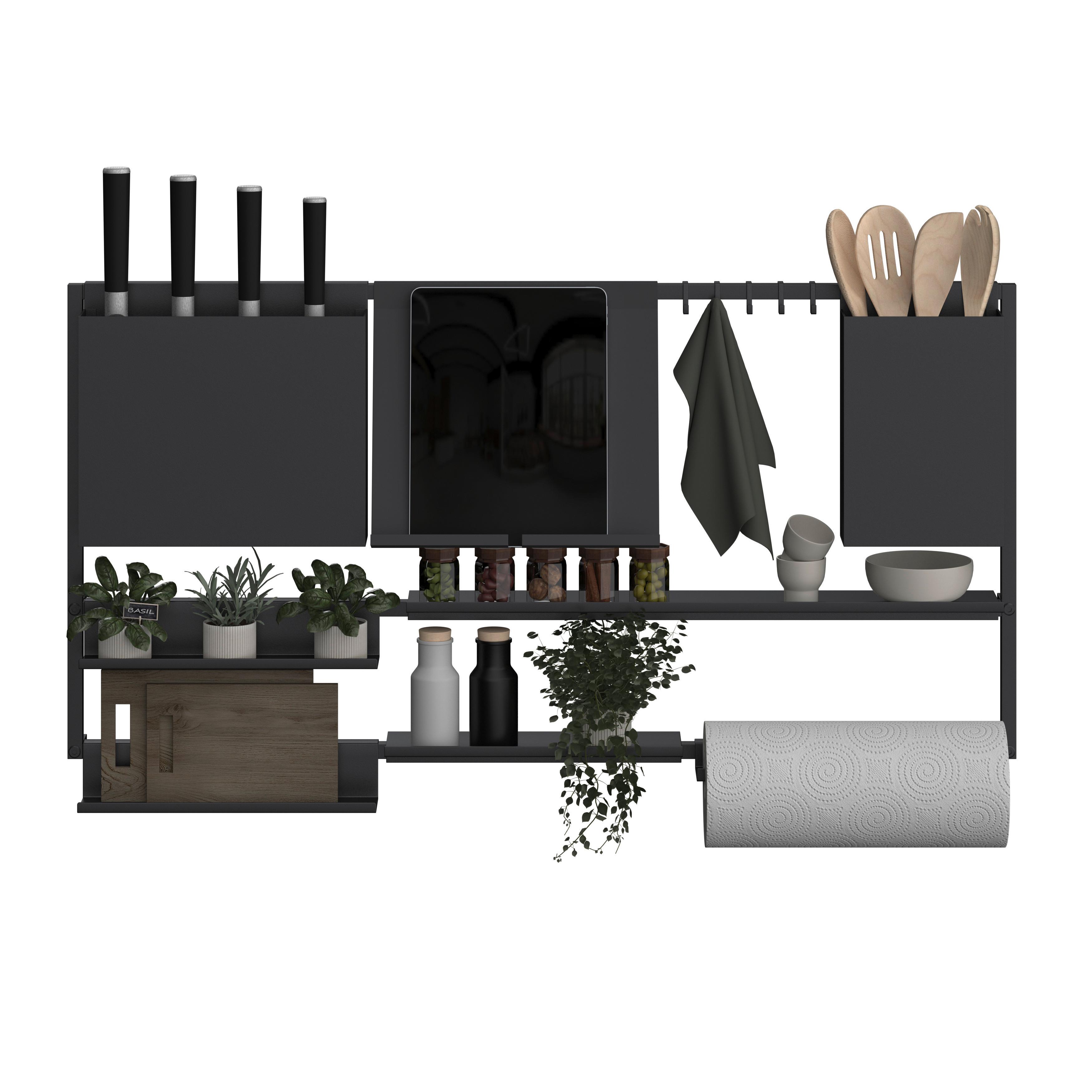 Universalablage Systemstyle Schwarz - Schwarz, MODERN, Metall (56/2,5/10,3cm) - System Style