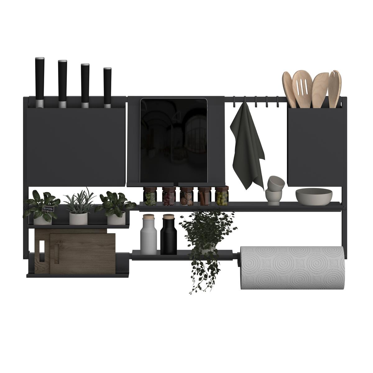 Universalablage Systemstyle Schwarz - Schwarz, MODERN, Metall (28/2,5/10,3cm) - System Style