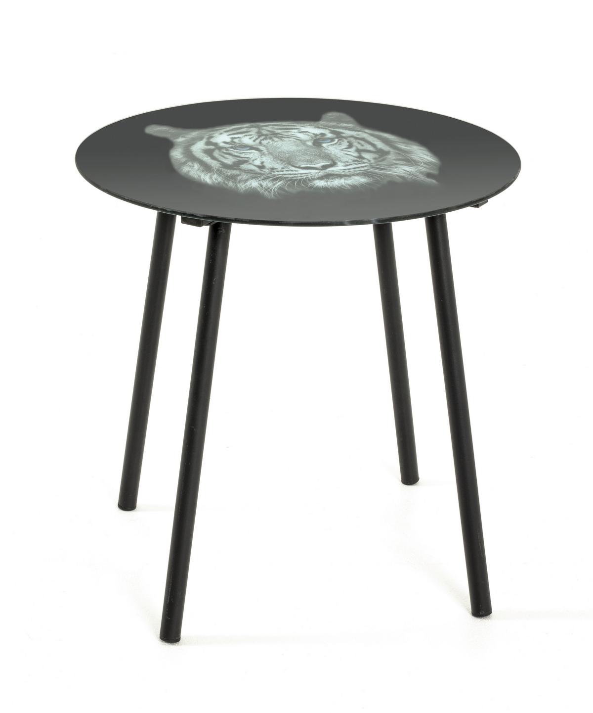 Beistelltisch in Schwarz - Schwarz, Modern, Glas/Metall (41/40cm) - Mömax