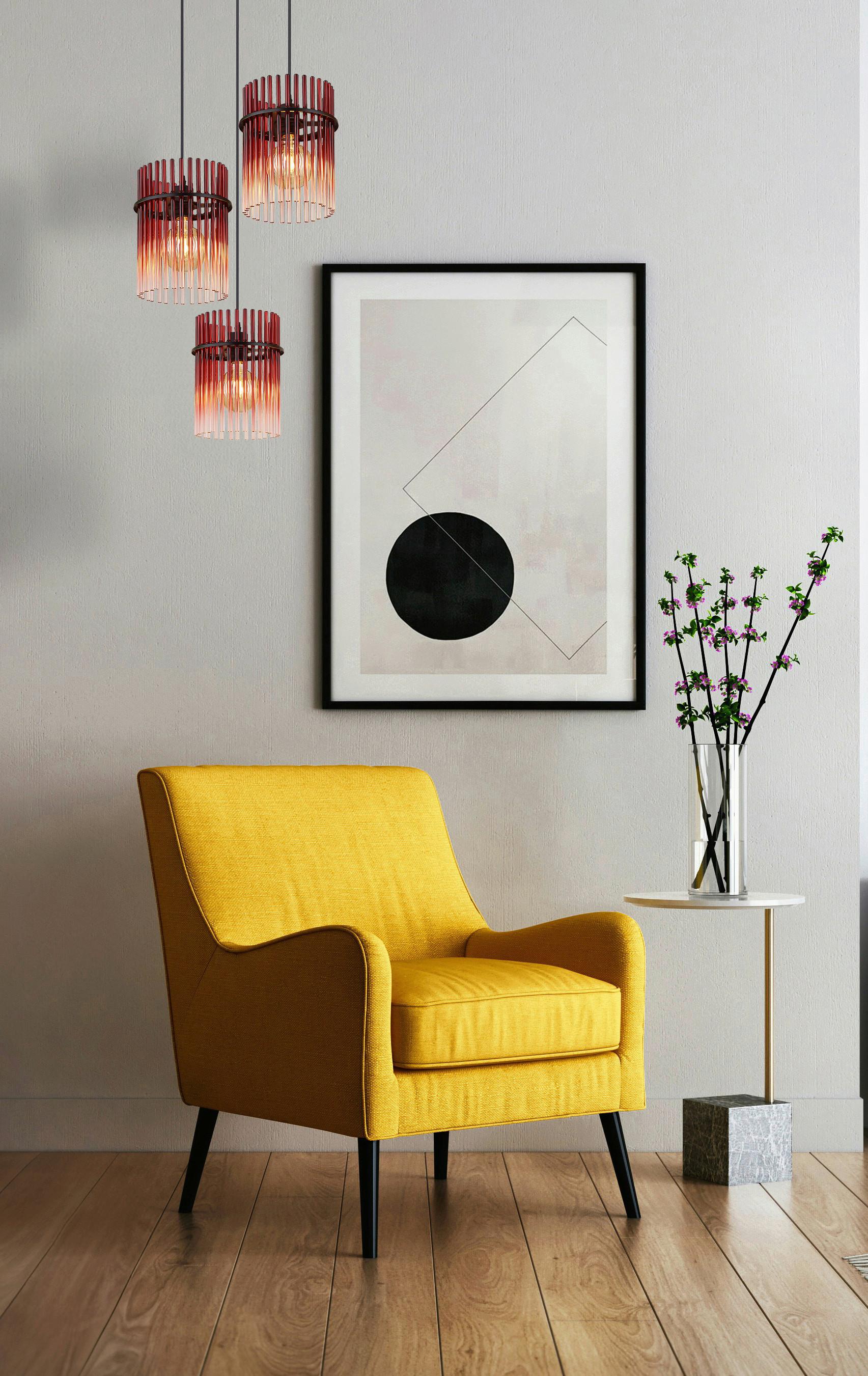 HÄNGELEUCHTE 15698-3HRBR GORLEY - Klar/Brombeere, Basics, Glas/Kunststoff (47/140cm) - Globo