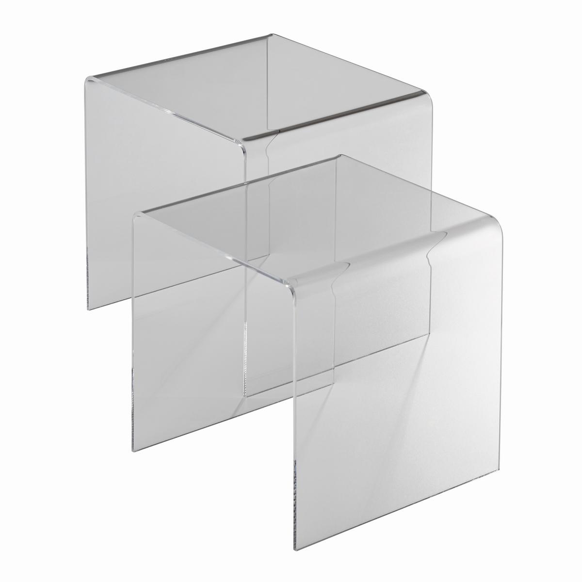 STOLIKI WSUWANE POD SIEBIE 2107 - KV - przejrzysty, Design, tworzywo sztuczne (40/33/36/33/33cm)