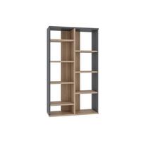 Regal Keota - barve hrasta/antracit, Design, leseni material (72/123,6/25cm) - MID.YOU