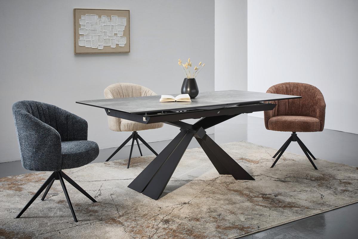 KRZESŁO Z PODŁOKIETNIKAMI CRESPA -EXKLUSIV- - czarny/koniak, Design, metal/tkanina (63/81,5/62,5cm) - Dieter Knoll