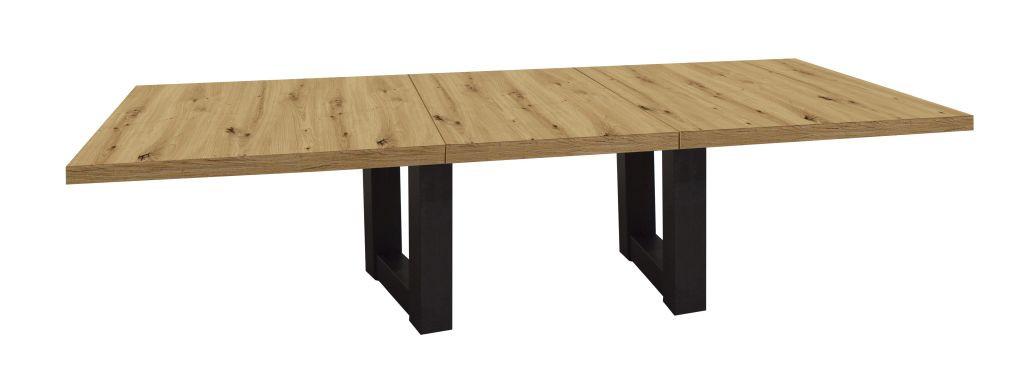 Măsuță extensibilă BIG SYSTEM CT - culoare lemn stejar/negru, Modern, material pe bază de lemn (120-160/44/70cm) - Premium Living