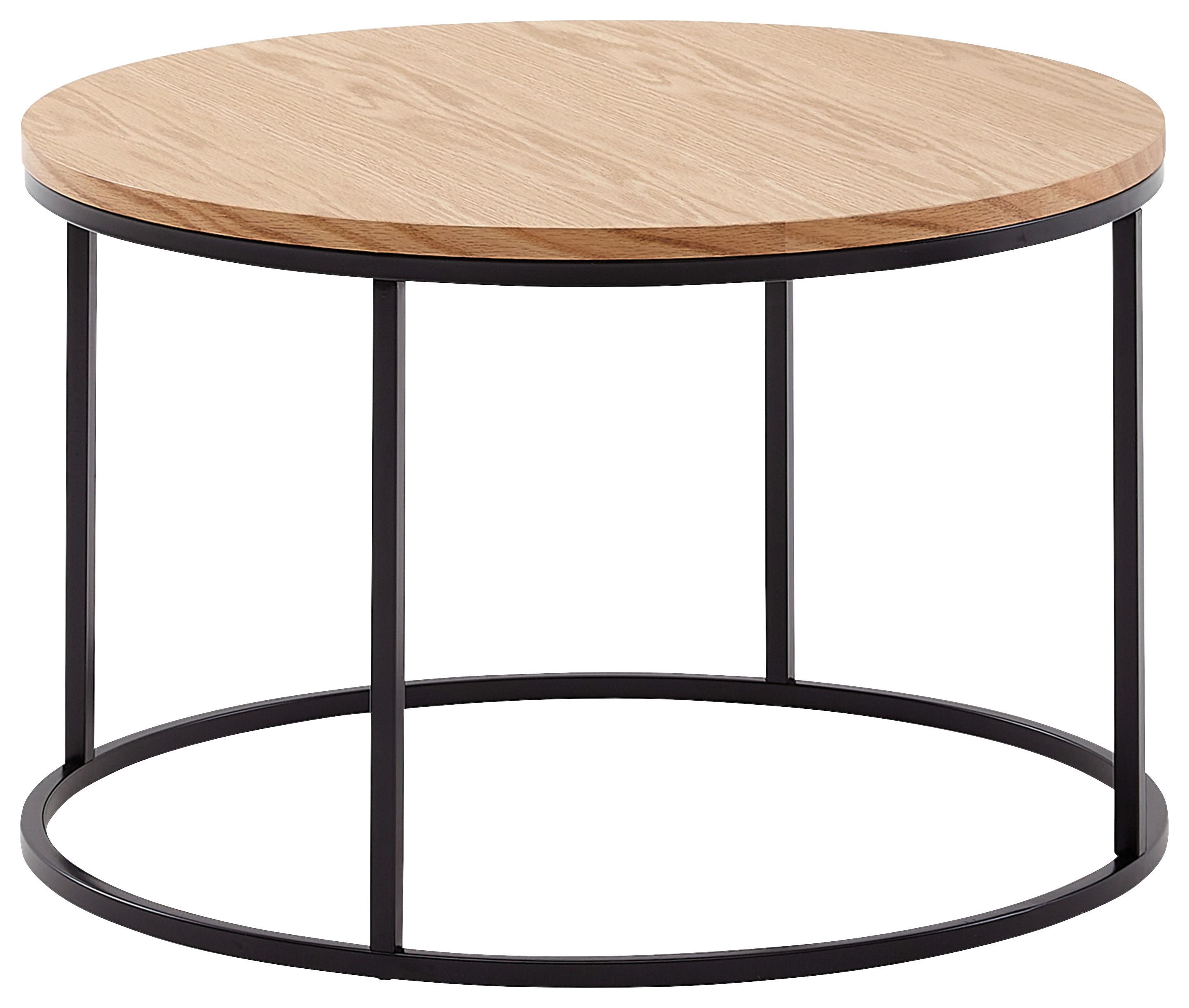 Klubska Miza Wl6.511 - črna/rjava, Moderno, kovina/leseni material (70/70/45cm) - MID.YOU