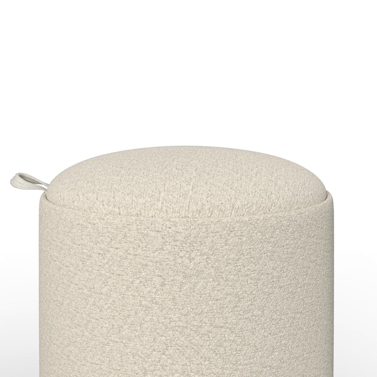 Hocker Set Melanie Bouclé Weiß - Weiß, MODERN, Holzwerkstoff/Textil (44cm) - Bessagi Home