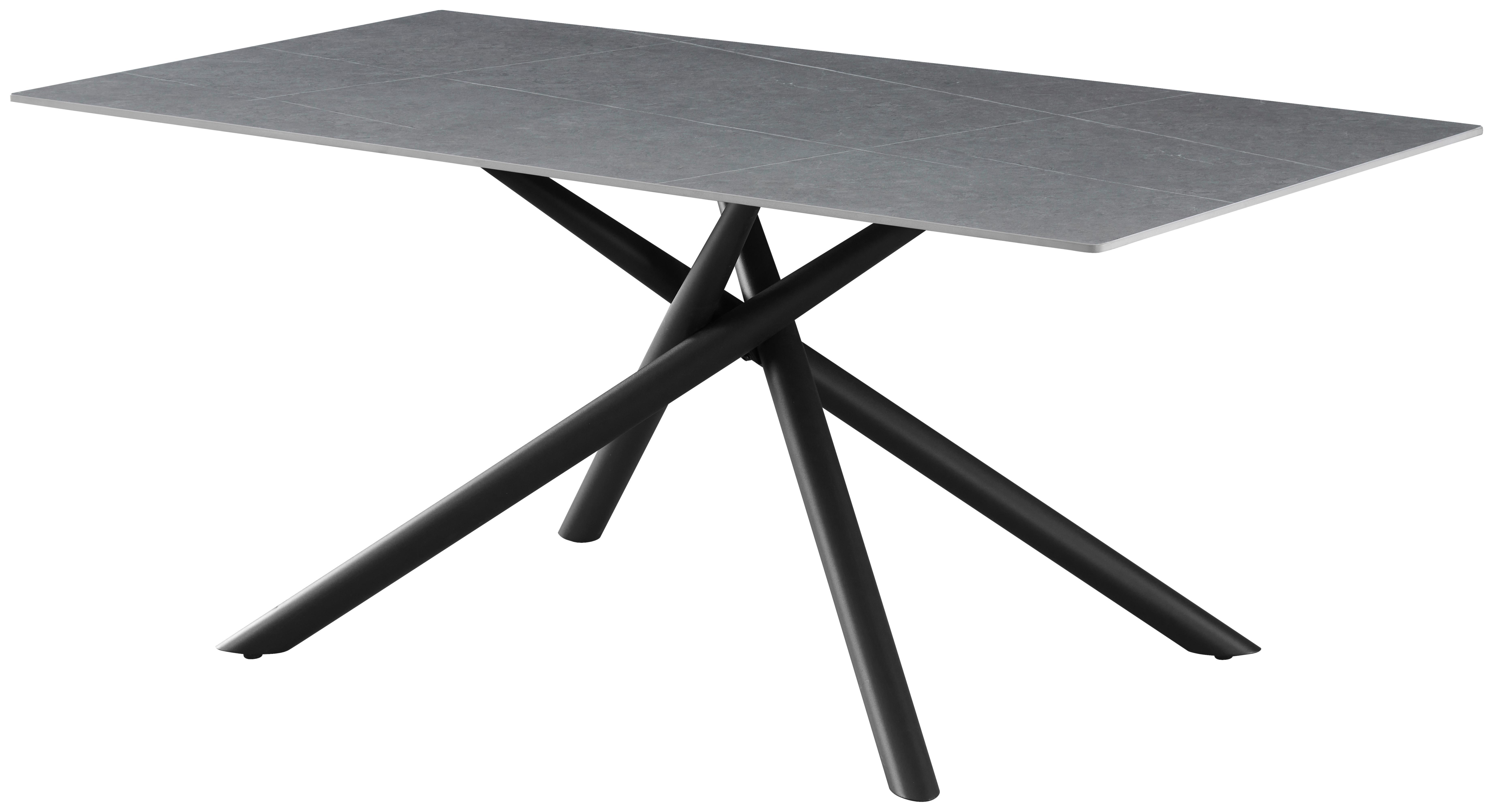 Jedilna Miza Lior, Siva, 180x90 - siva/črna, Konvencionalno, kovina/keramika (180/76/90cm) - MID.YOU