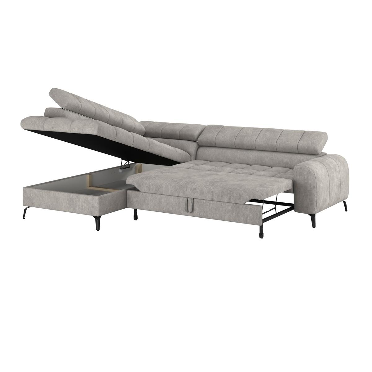 Kutna Garnitura Volf - svijetlo siva/crna, Trend, tekstil/metal (203/261cm) - Modern Living