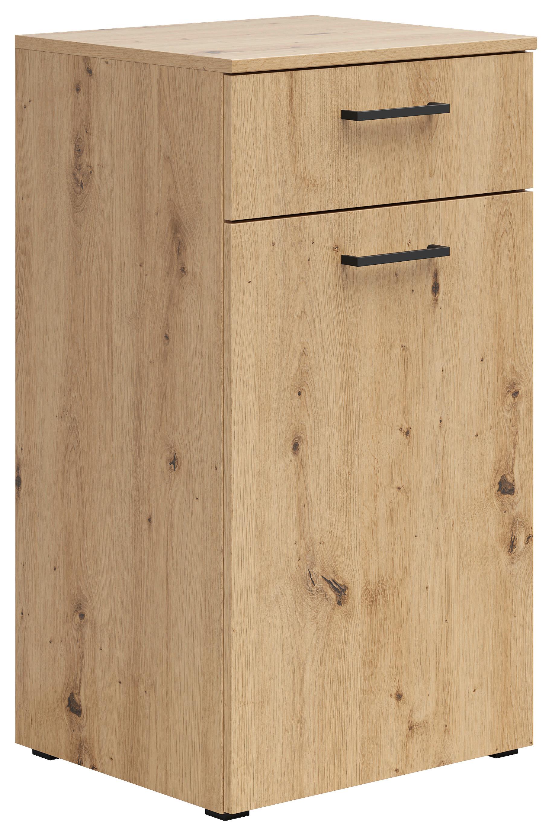 Kommode Multistauraum Eiche Artisan - Anthrazit/Schwarz, Modern, Holzwerkstoff/Kunststoff (45/83/40cm) - Premium Living