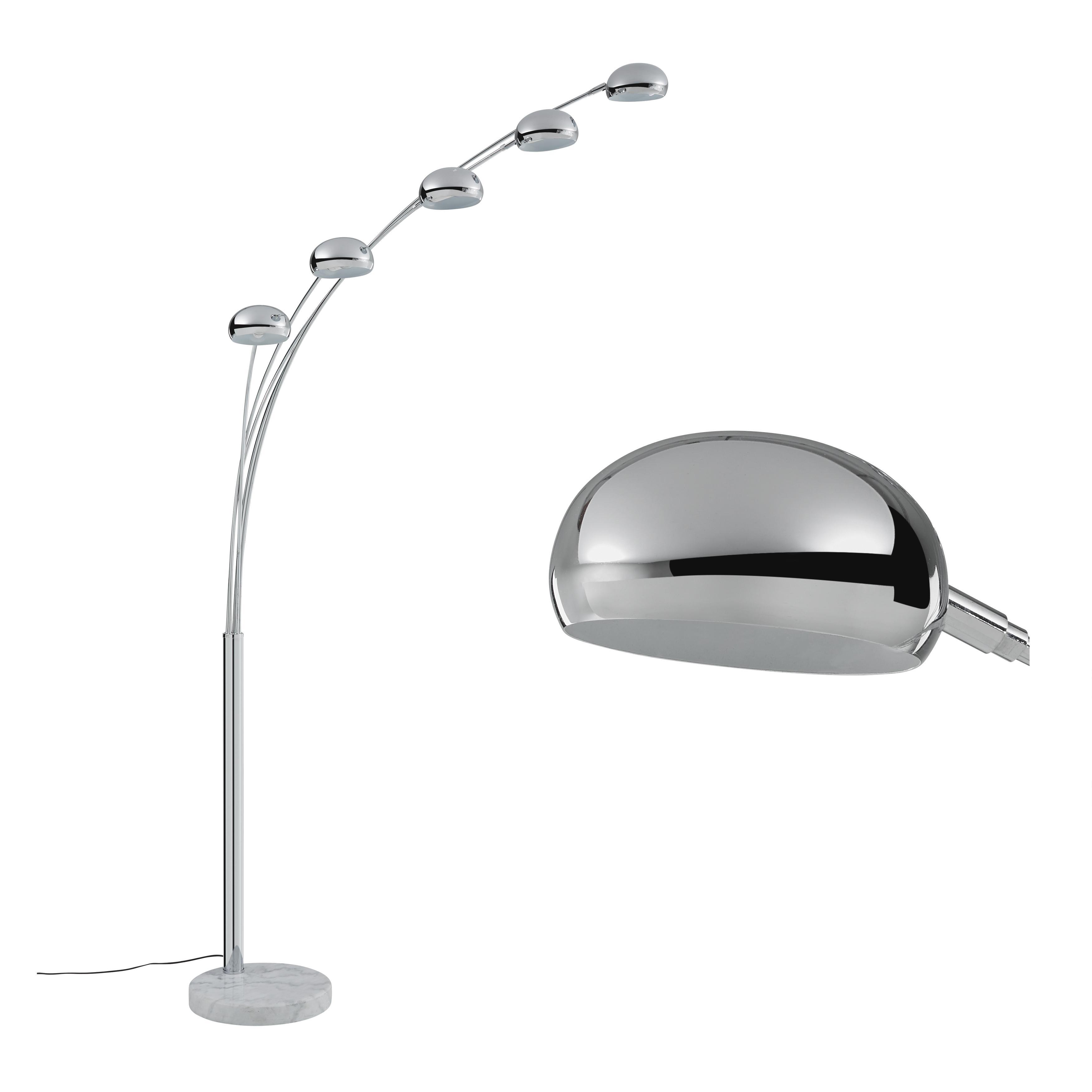 Stehleuchte Stella, max. 40 Watt - Chromfarben, Design, Stein/Metall (110/210cm) - Mömax modern living